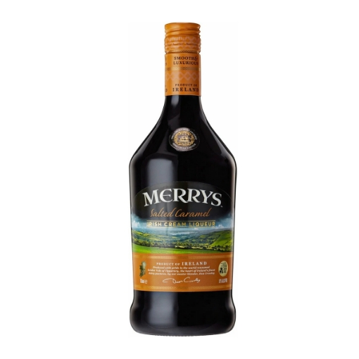 Picture of Liqueur Irish Salted Caramel Cream Merrys 17% Bottle 700ml, 6 bottles per case