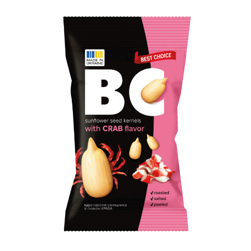 Picture of Sunflower Seeds Peeled roasted crab flavour Best Choice 80g, 20 packs per box