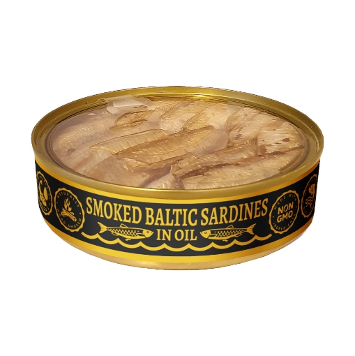 Picture of Smoked Baltic Sardines in Oil Transparent Lid VALESTA 160g, 36 cans per box